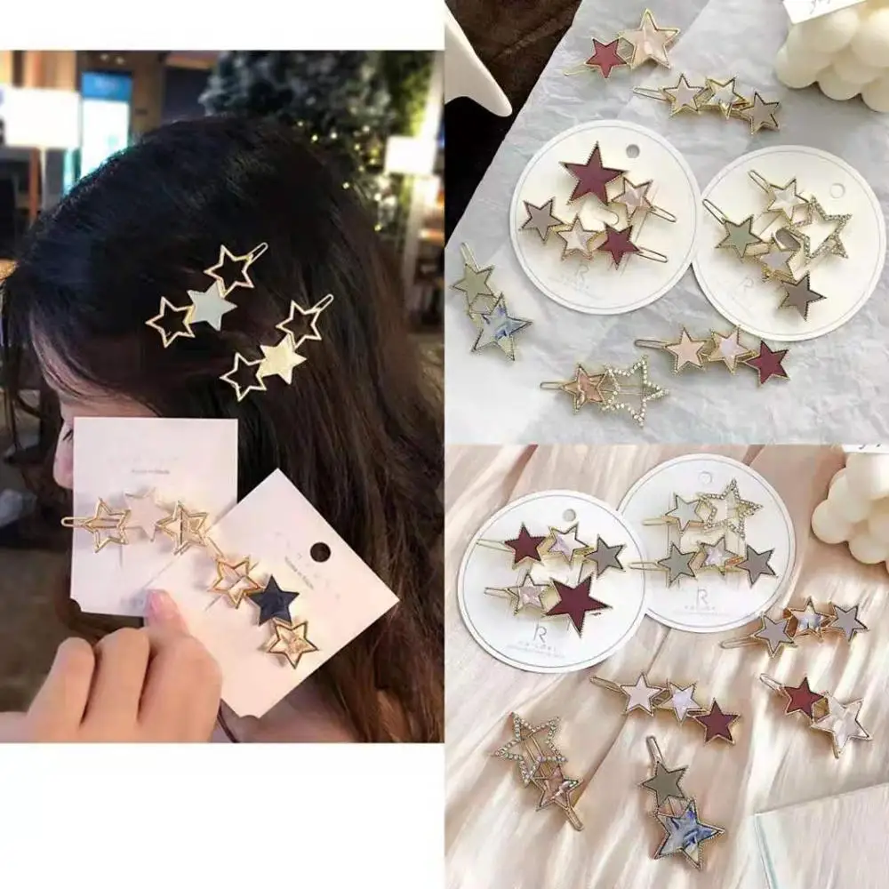 

Vintage Round Star Hair Clips for Women Girls Geometric Alloy Hairpins Elegant Lady Hairgrip Barrette Fashion Hair Accessories