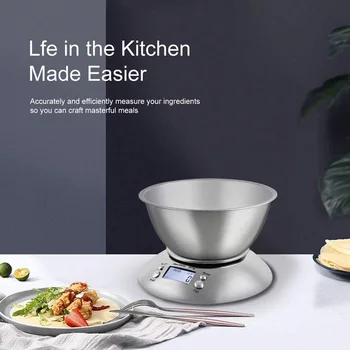 

Digital Kitchen Scale with Removable Bowl LCD Backlight Display for Cooking Baking HYD88