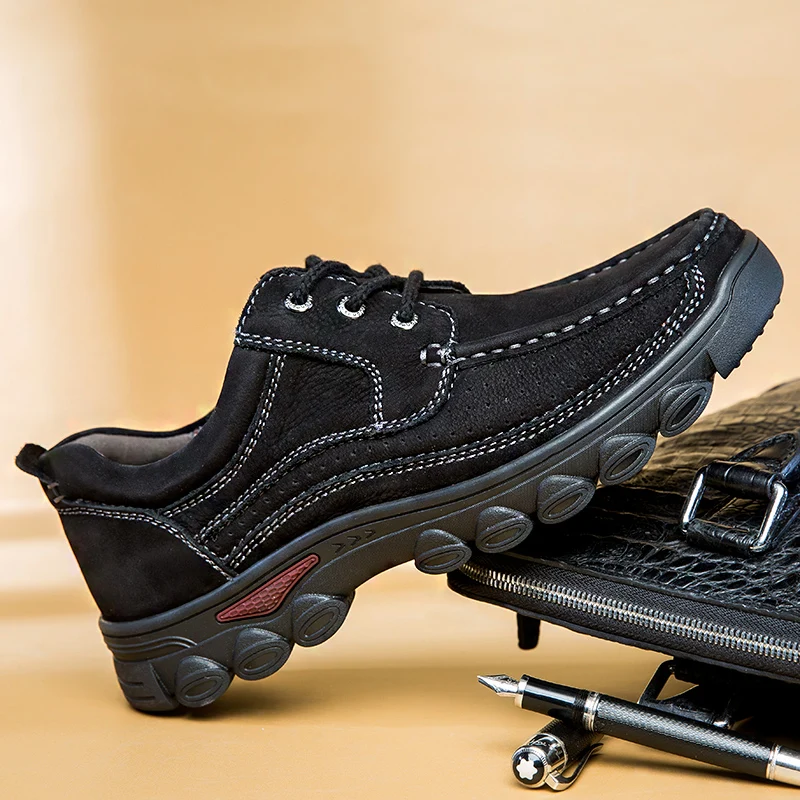 

shoes men Non-slip outside genuine leather shoes lace up fashion men fashion Flats Leisure Trend for male shoes big size 48 a4