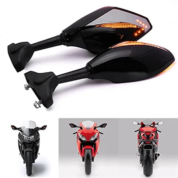 

Motorcycle Rearview Mirror Rearview Mirror Led Light Rearview Mirror with Direction Light Mirror for Honda Cbr 250