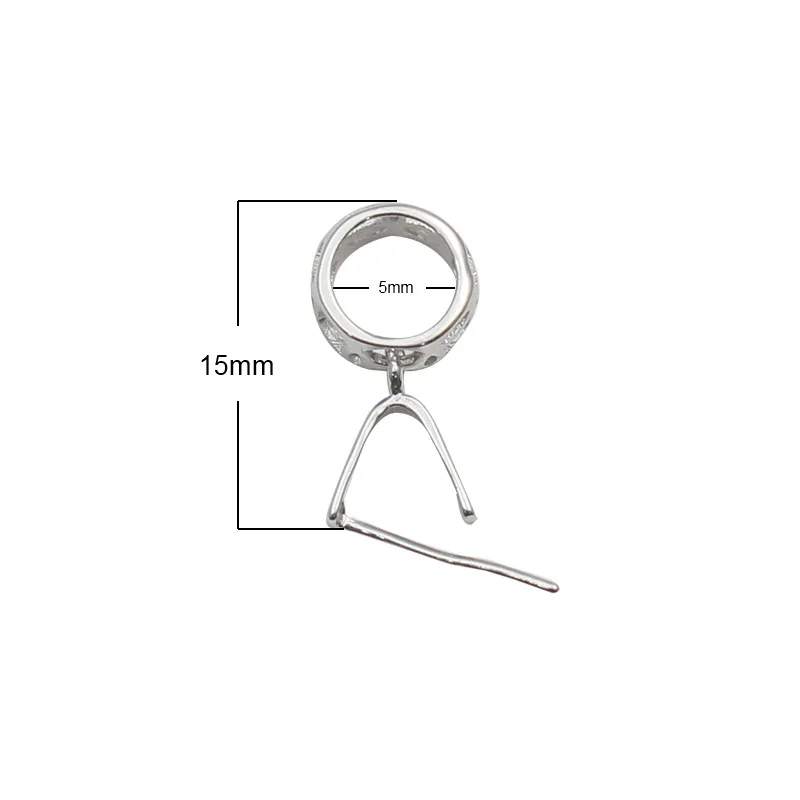 platina plated Beadsnice твердый Серебряный 925 кулон клип-пинч фурнитура ювелирный Соединитель Кулон застежки на ожерелье для изготовления подвесок ID34628 - Цвет: platina plated