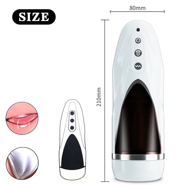 Automatic Male Masturbator Cup with 10 Vibrating & Tongue Licking Motions 3D Realistic Vaginal Texture Oral Sex Toys for Men 5