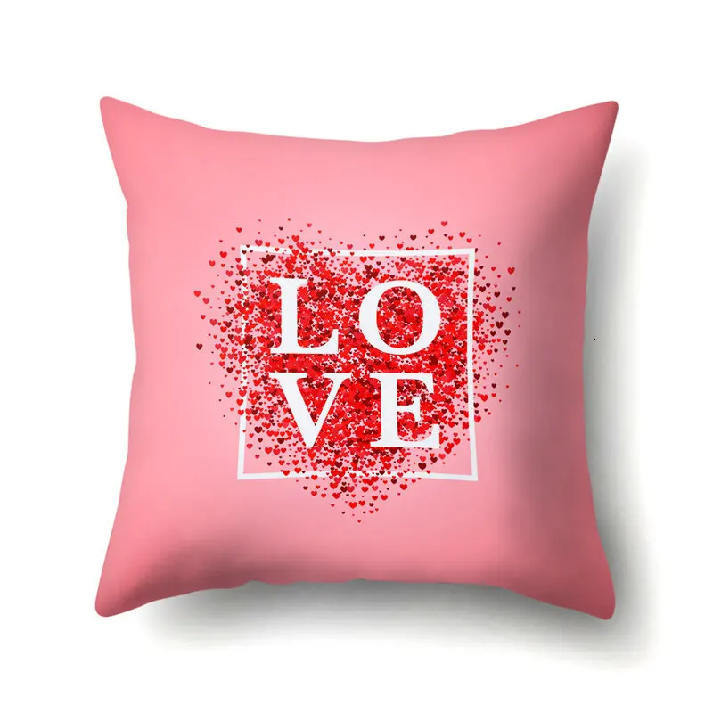 Love Mr Mrs сердце, подушка для двоих, Полиэстеровая квадратная наволочка, свадебное украшение, домашний декор, наволочка 45*45 см, 40824 - Цвет: 2BZ-40602-015