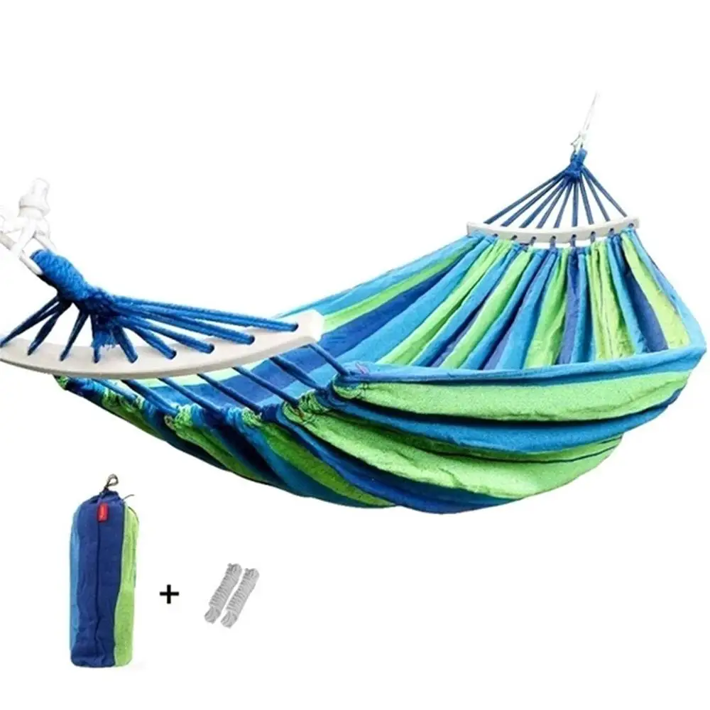 190x150cm Hanging Hammock With Spreader Bar Double/Single Adult Strong Swing Chair Travel Camping Sleeping Bed Outdoor Furniture