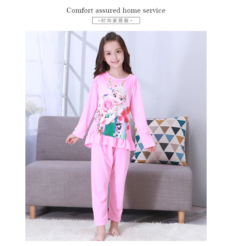 Children Cartoon Pajamas Sets Girls Long sleeve Princess print cute pajamas Baby Sleepwear Pijama Infantil Homewear Loungewear