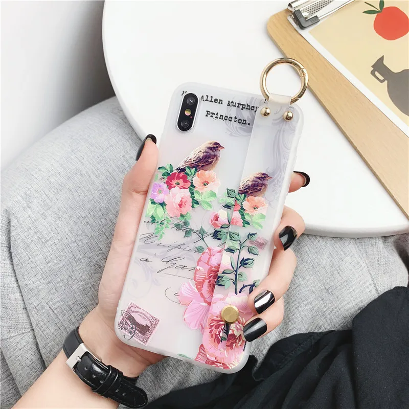 Wrist Strap B 3D рельефные Чехлы для телефона OPPO A11X A9X A7X A9 A5 F3 F7 F11 Pro Plus K1 Reno 2 девичий цветок мягкий силиконовый ремешок на запястье Чехол - Цвет: Wrist Strap B