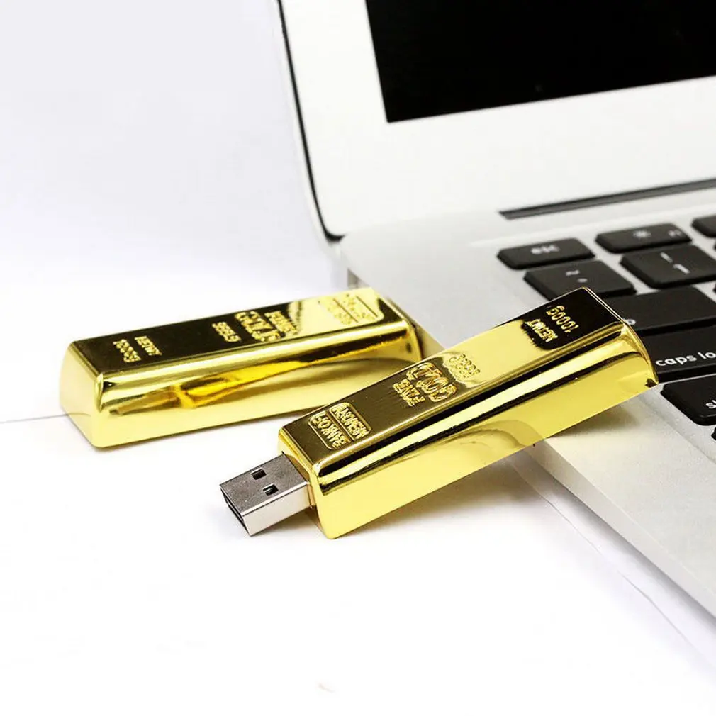 Креативный мини U Диск флеш-диск USB 2,0 Бизнес выставка Золотой бар приводной мультик U диск ГБ 4 ГБ 8 ГБ 16 ГБ, 64 ГБ, 128 г флеш-накопитель