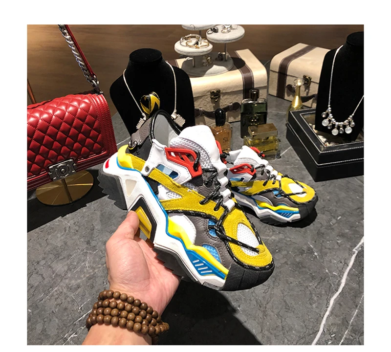 Ins/ Популярные кроссовки; дышащая обувь; женская обувь на шнуровке; Zapatos De Mujer; повседневная женская обувь на толстой подошве; модные кроссовки