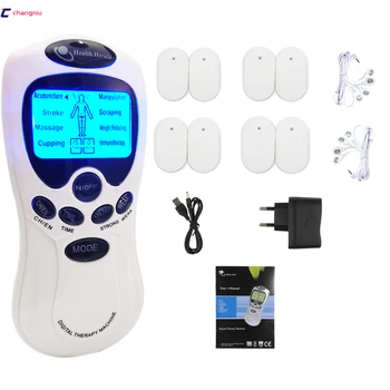 

Freeshipping White Dual input Electrical Stimulator Full Body Relax Muscle Massager,Pulse tens Acupuncture therapy+8 pads