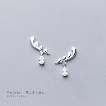 

Modian Classic 925 Sterling Silver Angel Wings Rose Gold Color Charm Stud Earrings for Women Dazzling Cubic Zircon Jewelry