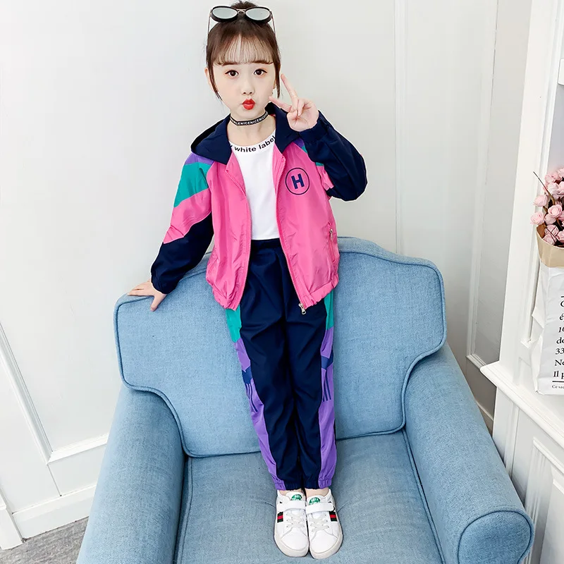 Lente Herfst Kids Meisjes Kpop Sport Kleding Set Baby Colorblock Windjack  Sportkleding + Broek Jeugd School Uniform Trainingspak|Kledingsets| -  AliExpress