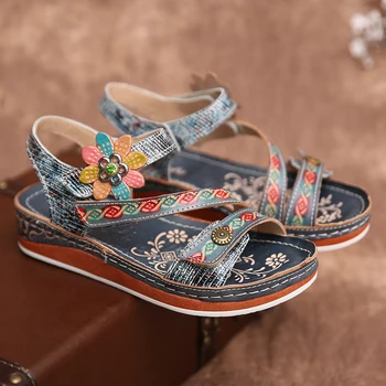 

Women Embroidery Sandals Fashion Flat Casual Shoes 2020 Summer Female Shoes Comfortable Sandals Female Light Sandalias De Mujer