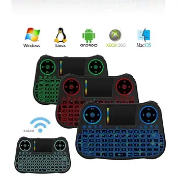 

MT08 2.4G Air Mouse Remote Control Mini Keyboard Mouse Combos Rainbow Backlit For Windows PC Android TV BOX PS3 Computer