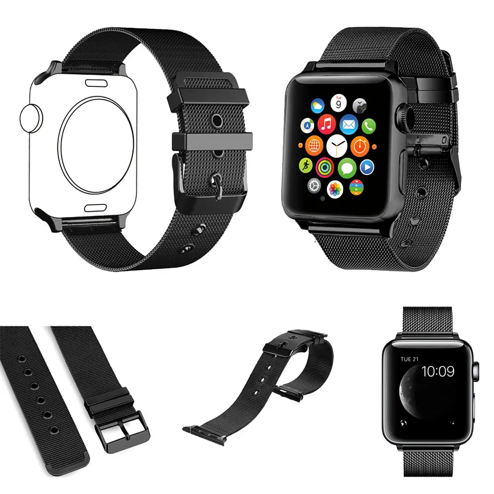 Миланская петля спортивный ремешок для Apple watch band 4/40 мм браслет из нержавеющей