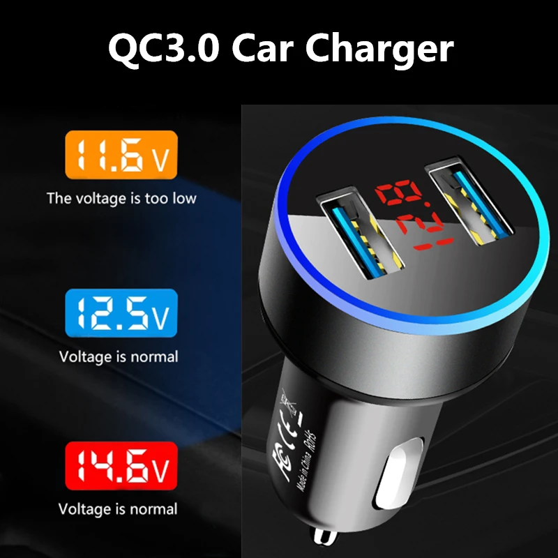 СИД 12 в 24 В Автомобильный USB зарядка сигарета подсветка Spliter QC3.0 адаптер питания