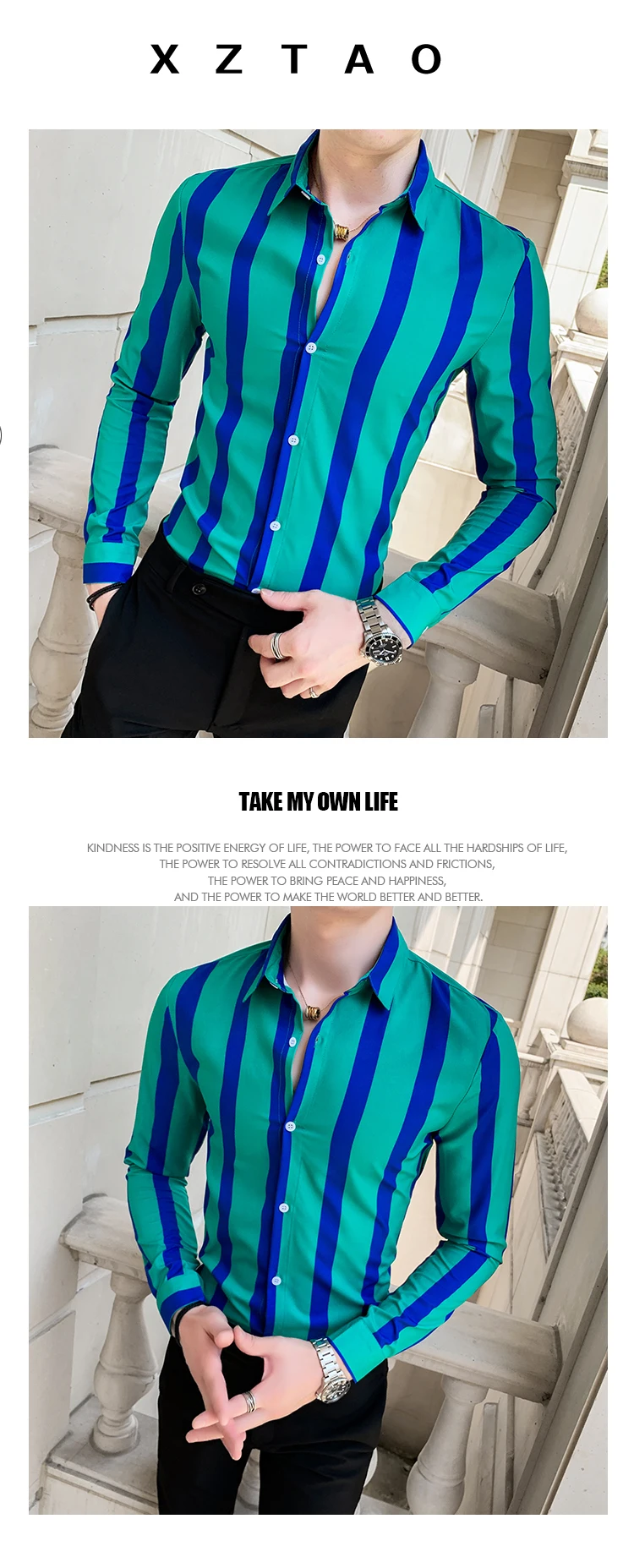 Camisas De Manga Longa Slim Fit Camisa