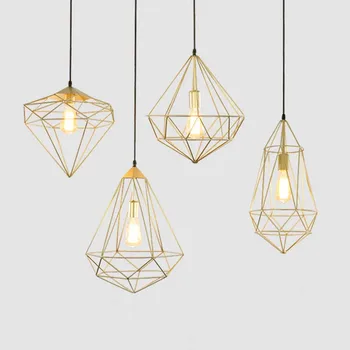 

Modern iron cage pendant lights Nordic Retro gold birdcage lampshade Industrial style hanging pendant lamp for Restaurant cafe