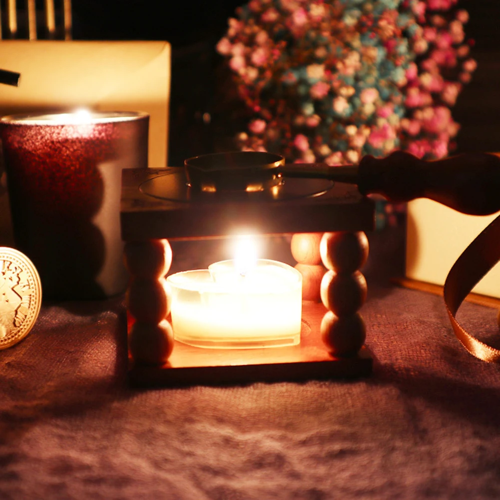 

Vintage Stamp Wax Seal Beads Sticks Warmer Wax Sticks Melting Glue Furnace/Spoon Tool Pot For Wax Seal Stamp Home Decoration O23