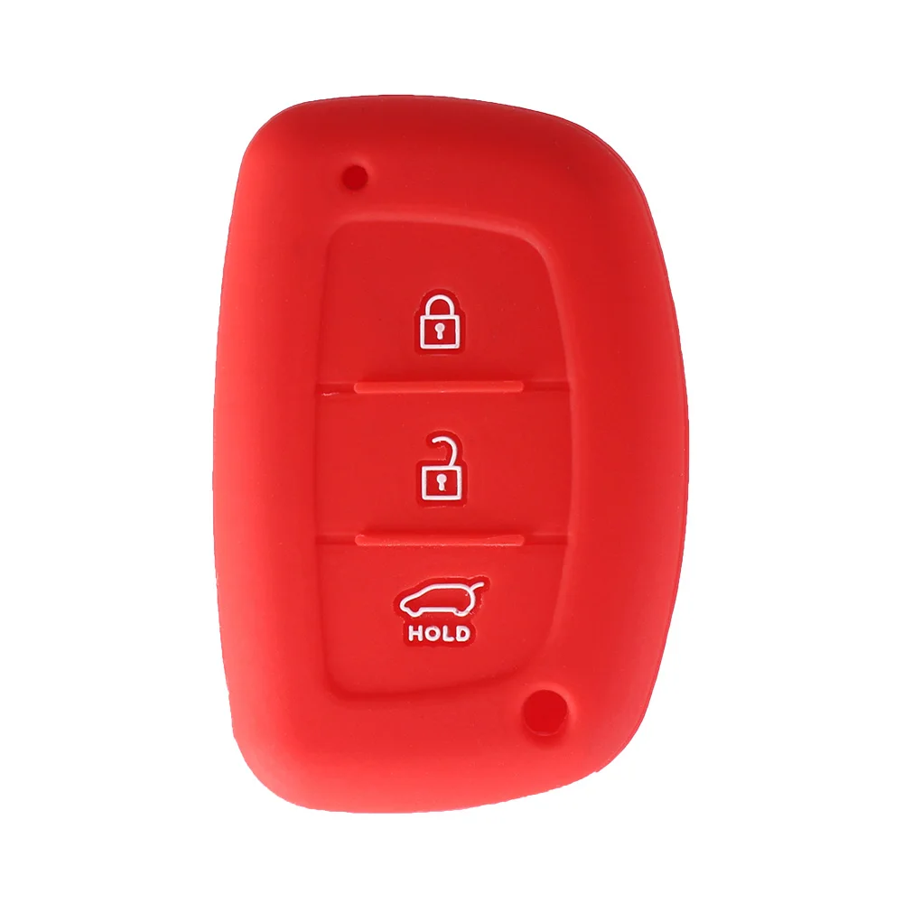 KEYYOU 10x силиконовый чехол для ключа автомобиля для hyundai IX25 IX35 MISTRA 3 кнопки Smart Key - Название цвета: red