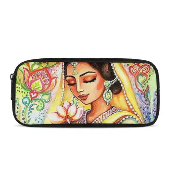 

THINK Mini Women Makeup Case Indian Bride Pattern Kids School Penci Bag Cute Chidlren School Supplies Pencil Pouch for Girls
