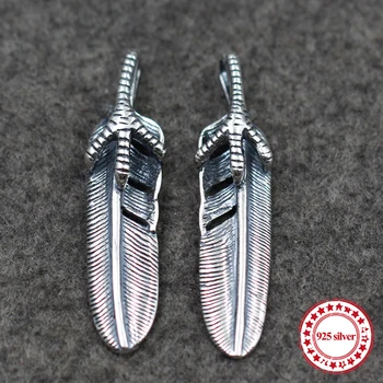 

S925 sterling silver pendants personalized classic Indian national style carving birds feathers inlaid modeling lovers jewelry
