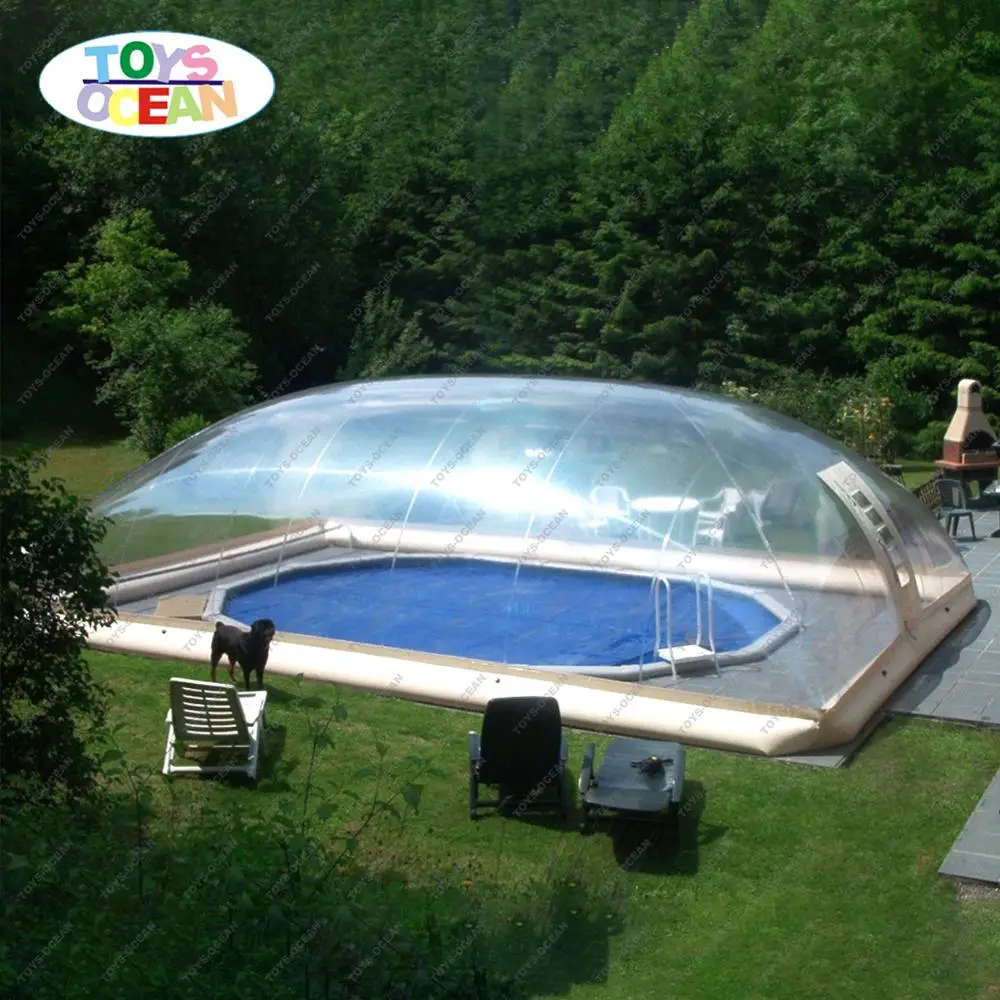 customizedsizeinflatabletransparentpoolcoverforbackyardswimmingpoolinflatablepool