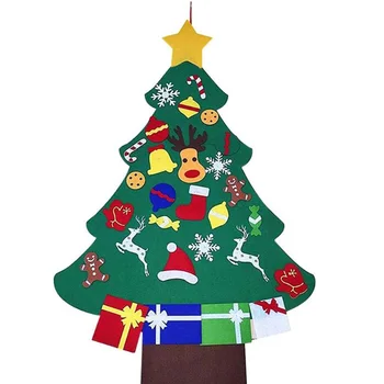 

3D Felt Christmas Tree Shape Pendant with 29x Decoration Wall Window Dressing Children DIY Decor