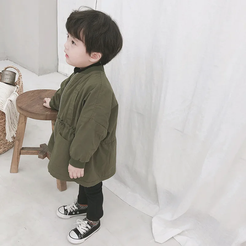 Children's Autumn Winter Korean Boys and Girls with Fleece Overcoat Thickened Jacket Coat kids jacket