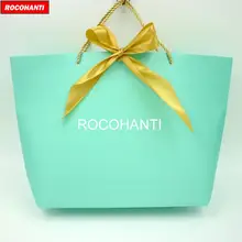 50X индивидуальные украшения ручной работы элегантный свадебный подарок костюм хозяйственный бумажный пакет с большой золотой лентой бантом закрытие