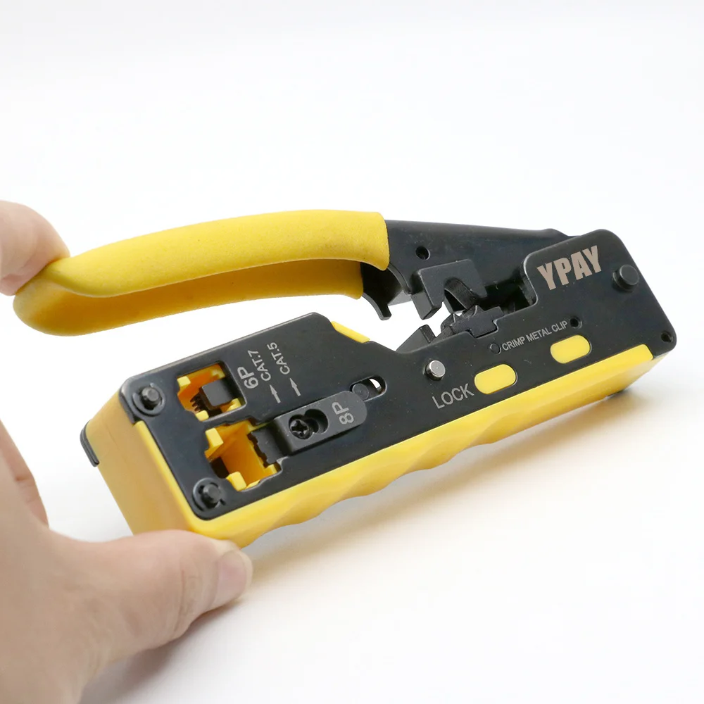 YPAY all in one rj45 pliers crimper cat5 cat6 cat7 network tools rj 45 ethernet cable Stripper pressing clamp tongs rg45 lan ethernet cable tracer