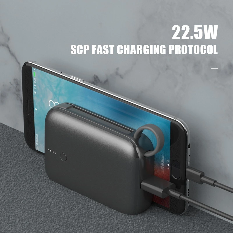 10000mAh Mini Power Bank With Type C Cable PD 22.5W Fast Charging Powerbank for iPhone 12 11 Pro Huawei Samsung Xiaomi Poverbank charging bank