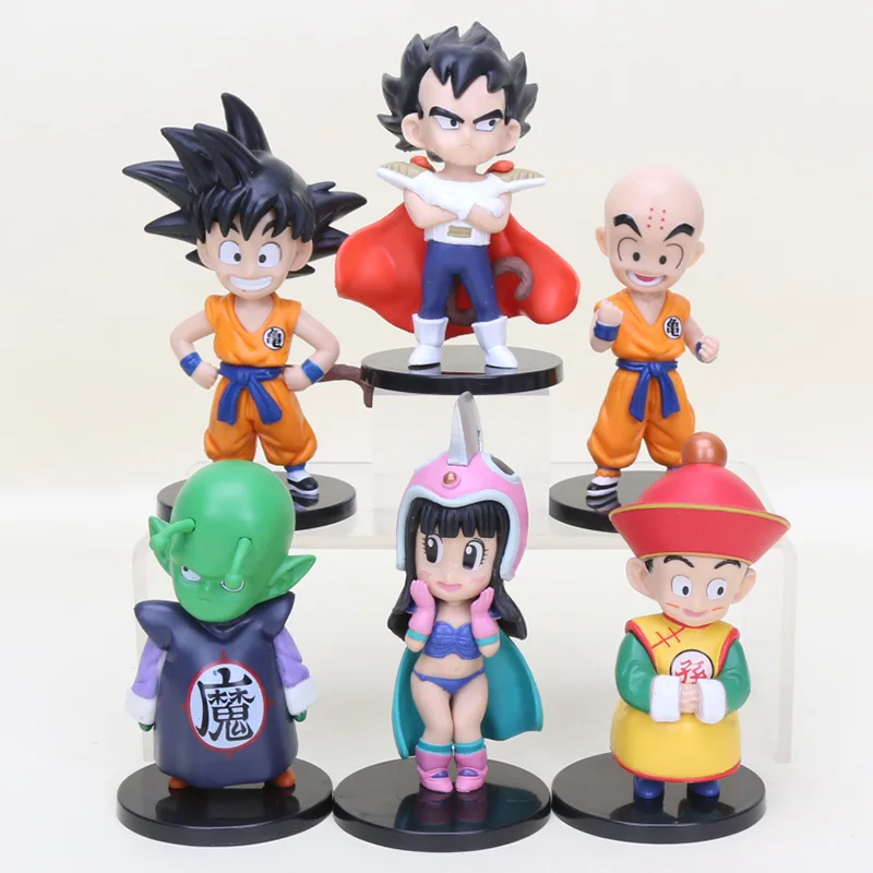 10 см 6 шт./компл. Dragon ball Z DBZ Супер реклама малыш Сон Гоку Вегета Gohan Piccolo Krillin из ПВХ Фигурки игрушки куклы - Цвет: 1