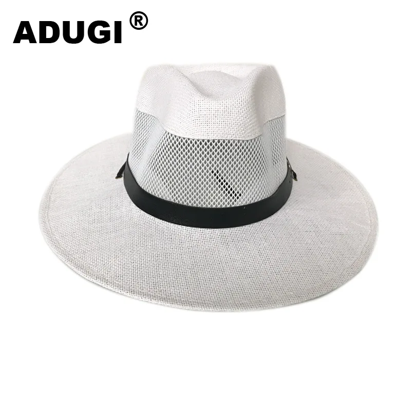 Сетчатая шляпа ADUGI Мужская Солнцезащитная с поясом Джазовый Топ летняя дышащая