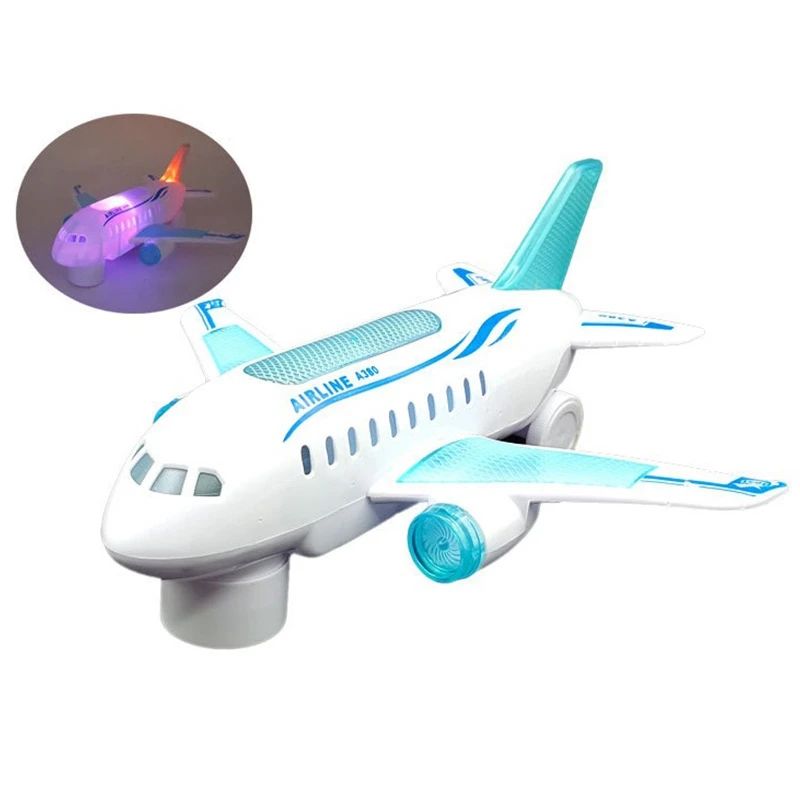 Горячие модели Airbus игрушки Электрический самолет милые прочные игрушки самолет Музыка Светодиодный вращаться Дети мигающие Мультяшные самолеты