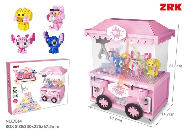 

ZRK Micro Small Particles of Diamond Building Blocks DIY Educational Assembled CHILDREN'S Toy Gift Double Doll Machine 7814