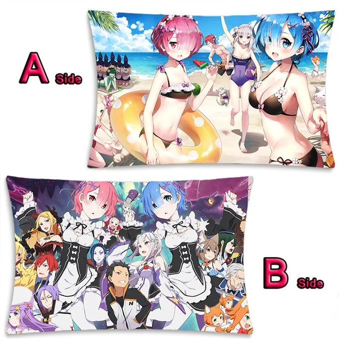 Милое Аниме Re: zero kara hajimeru isekai seikatsu Rem RamDakimakura длинная подушка для объятий Чехол Подушка для фанатов наволочка 35x55 см - Цвет: 25