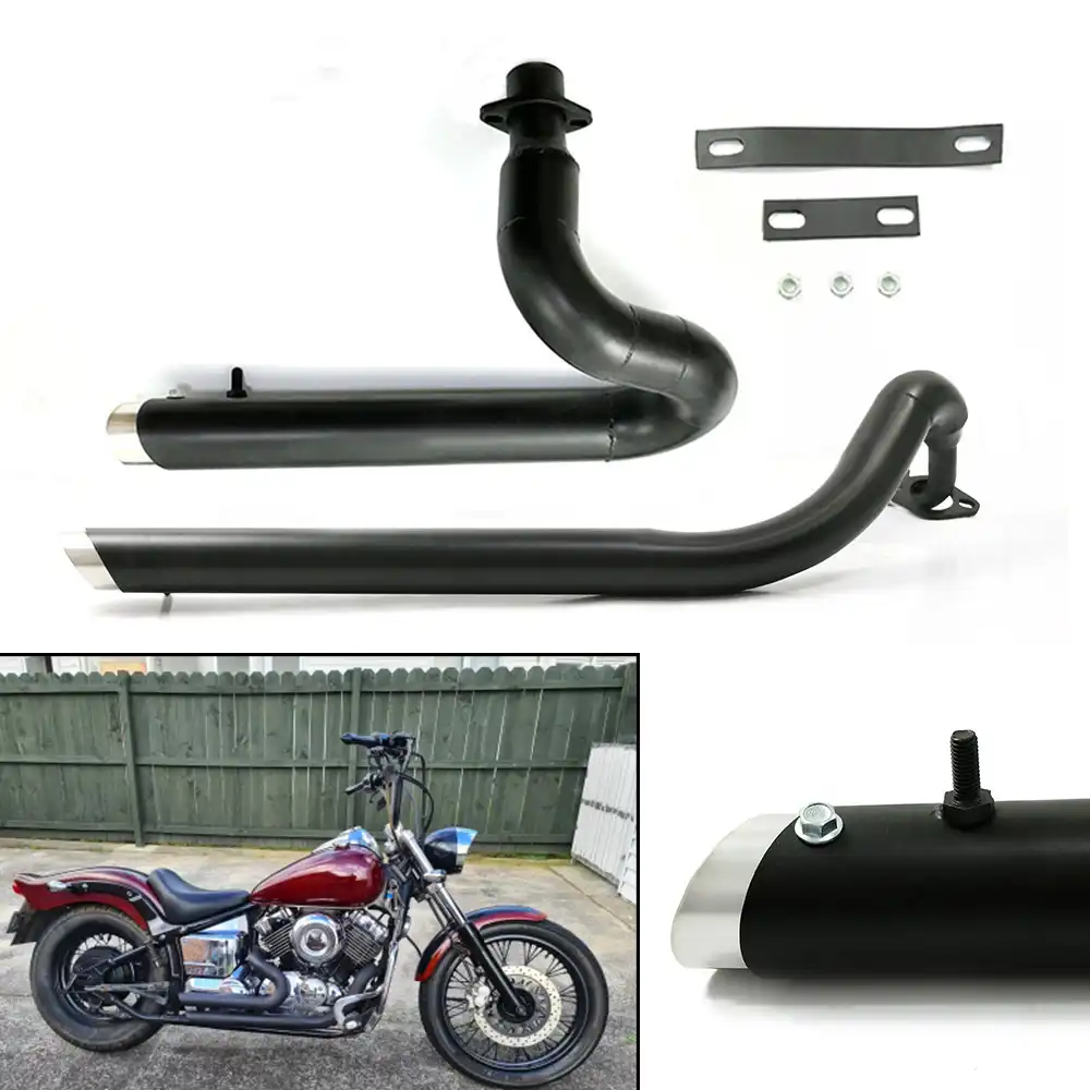 for yamaha drag star v star 650 xvs650 ds650 xvs400 650a motorcycle exhaust vent pipe aerofluxus with muffler removable silencer