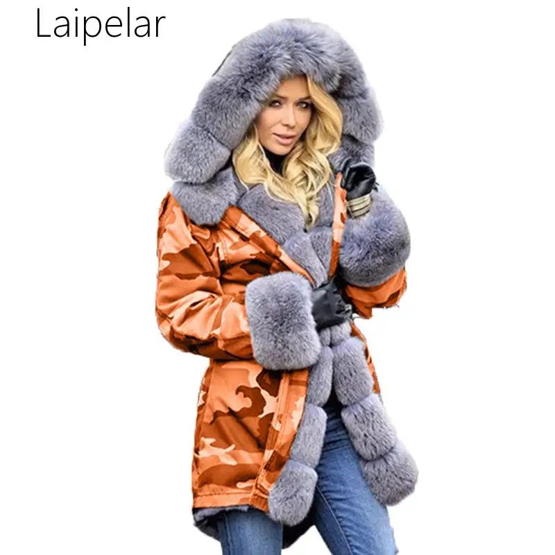 

Laipelar Womens Keep Warm Winter Parka Hooded Coat Fishtail Long Sleeves Overcoat Hooded Cotton Padded Coat Slim Jacket Female
