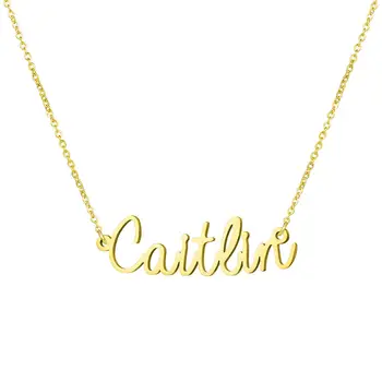 

Gold Color Letter Necklace Custom Name Birthday Gift Necklaces Personalized Stainless Steel Pendant Collares Mujer