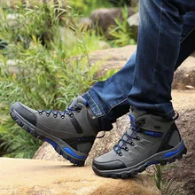 LINGGE/Лидер продаж; зимние ботинки; Мужская обувь; водонепроницаемые уличные зимние ботинки; теплая повседневная мужская обувь на меху; Новая модная нескользящая обувь; большие размеры