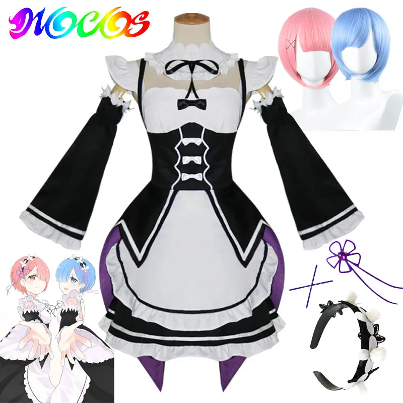 Парик для косплея DIOCOS Re Zero Kara Hajimeru Isekai Seikatsu Ram Rem платье служанки горничной