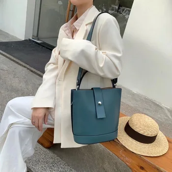 

Bucket Bag Female 2020 New Style Women's Leather Bags Shoulder Bag High Fashion Large Capacity Bag
