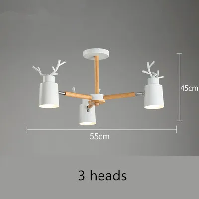 white 3 heads Скандинавский светодиодный светильник-люстра с металлическим абажуром для гостиной, серый блеск, белые люстры для спальни, зеленые подвесные светильники - Цвет абажура: white 3 heads