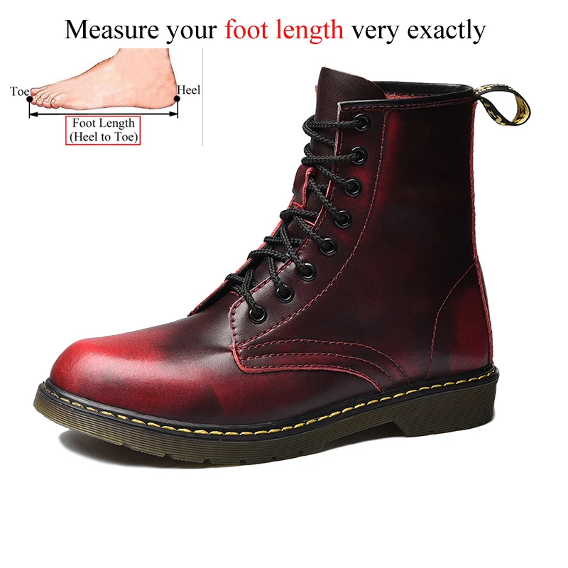 Wine red Мужские ботинки из спилка; сезон осень-зима; Dottor Martins; Doctor Martin; botas hombre Botines Cuero; Botte Homme - Цвет: Wine red