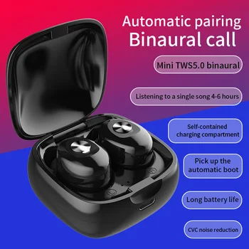 

Mini In-Ear 5.0 Bluetooth Earphone HiFi Wireless Headset With Mic Sports Earbuds Handsfree Stereo Sound Earphones for all phones