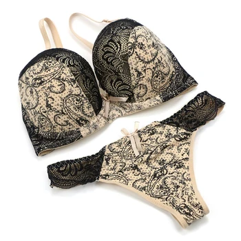

CALOFE lace bra set Sexy bra set Women underwear set High quality bralett push up bra lingerie set plingerie Hollow out design