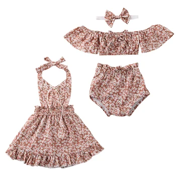 

Pudcoco Fast Shipping Big/Little Sister Baby Girls Floral Clothes Top Shorts Sleeveless Dress Summer Outfits