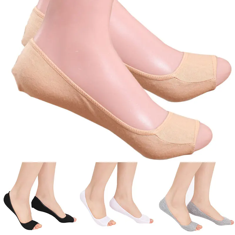 

Fashion Lovely Women Modal Elastic Invisible Liner No Show Peds Low Cut Peep Toes Open Toe Socks JS24