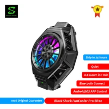 Tubarão preto funcooler 2 pro br20 controle app bluetooth ventilador cooler pubg gamer para rog 5 tubarão preto 4 acessórios do telefone móvel