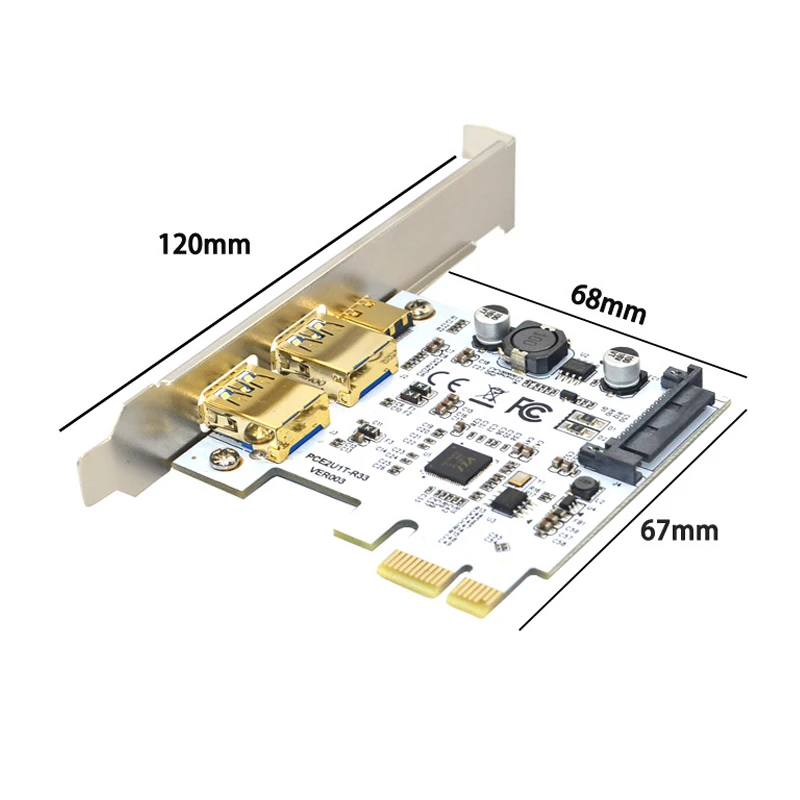 Cartão da Expansão de Usb c Pcie Pci-e Express 1x a Portas Usb-a & Tipo-c Usb 3.1 5gbps Desktop Case do pc Adicionar no Cubo do Cartão Cartões para acréscimos - Imagem 6